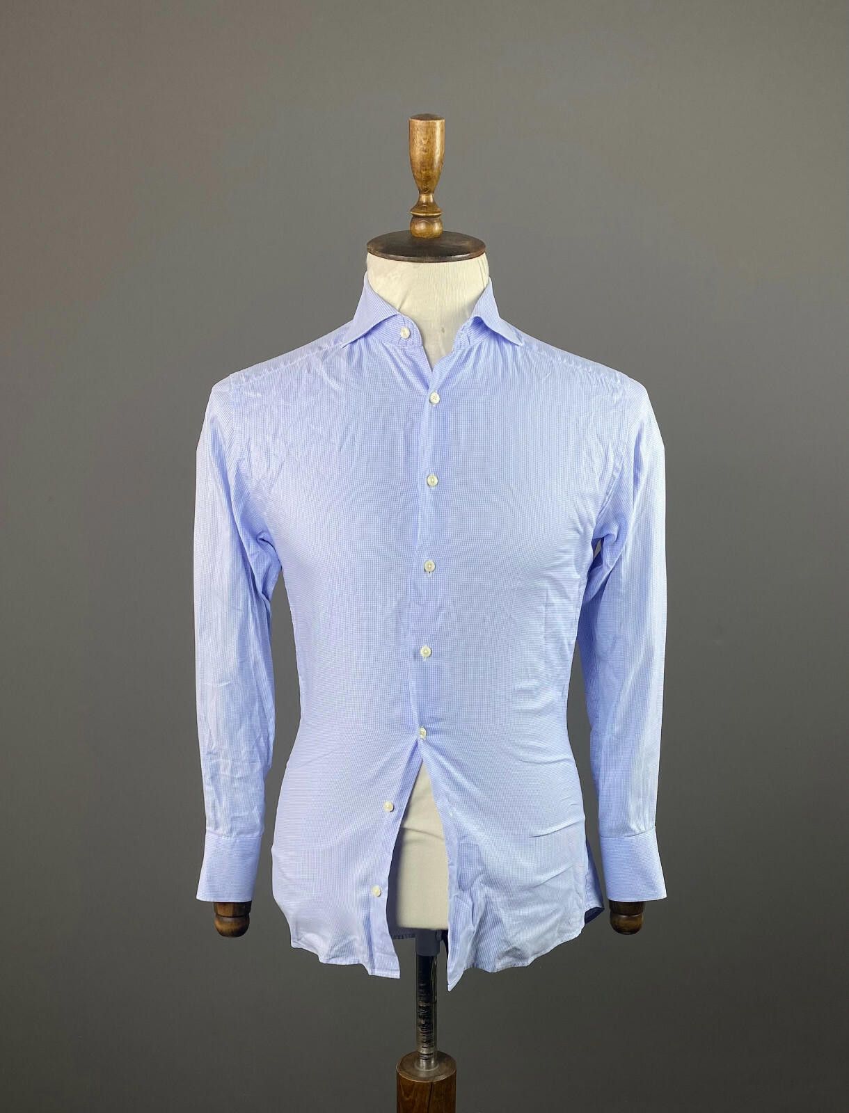 Suitsupply Men Suit Supply Cotton Two Ply Blue Dress Shirt Size 39 Size US M / EU 48-50 / 2 - 1 Thumbnail