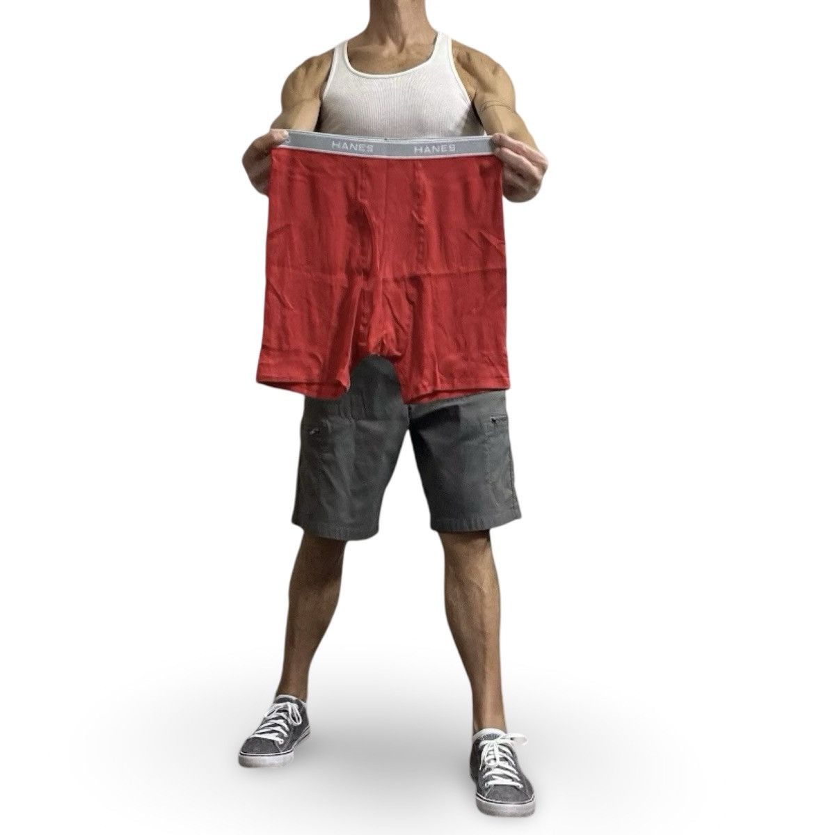 Hanes Hanes Red / Gray Men’s Underwear Boxer Briefs Size Large Size 36 - 2 Thumbnail