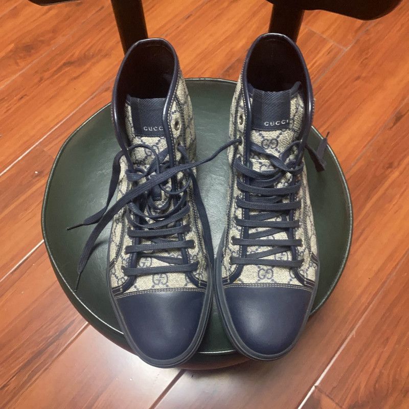 Gucci Gucci GG Supreme High-Top Fashion Sneakers - Size US 8 / EU 41 - 2 Thumbnail