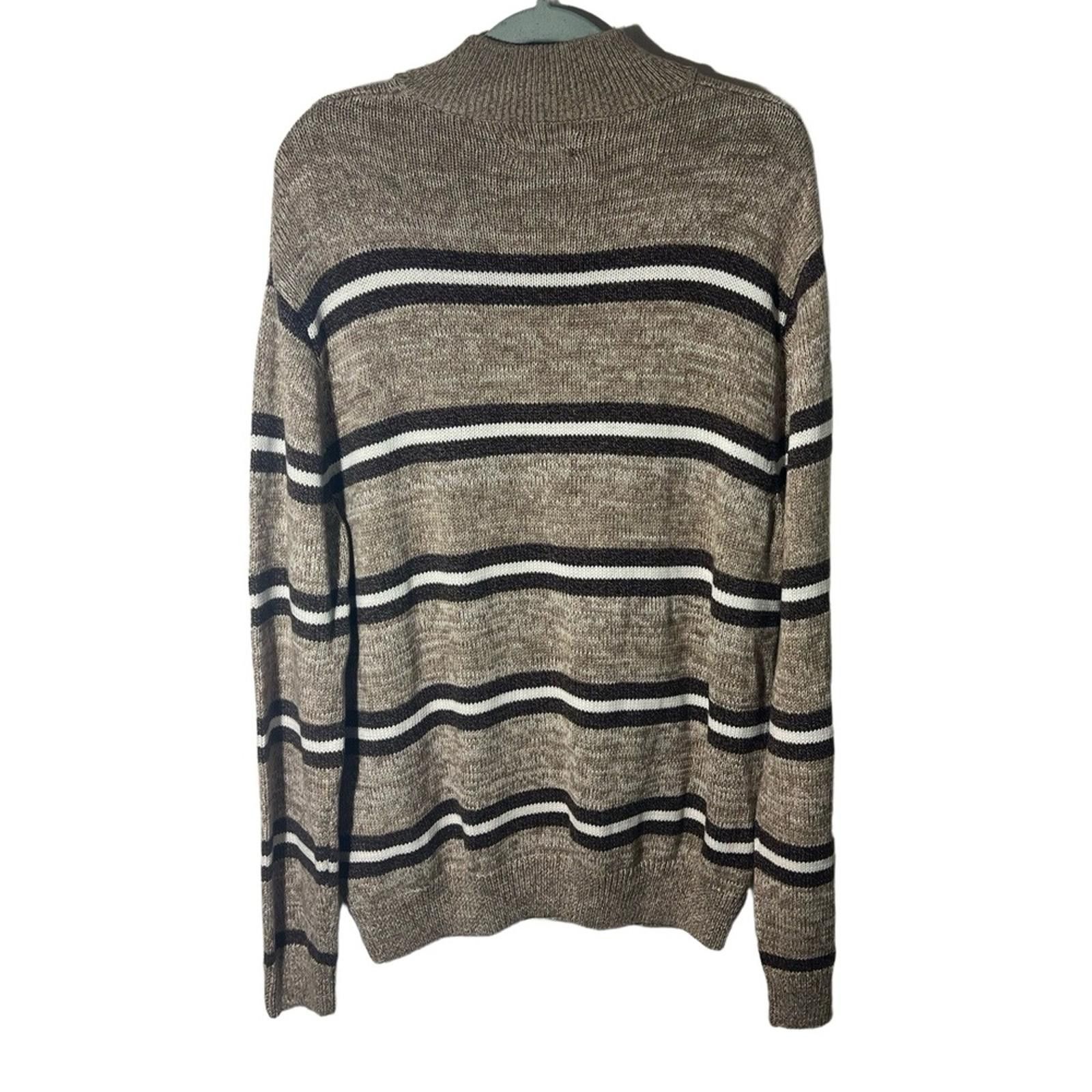 Chaps Chaps XL Striped Quarter-Zip Pullover Sweater Mock Neck Size US XL / EU 56 / 4 - 6 Thumbnail