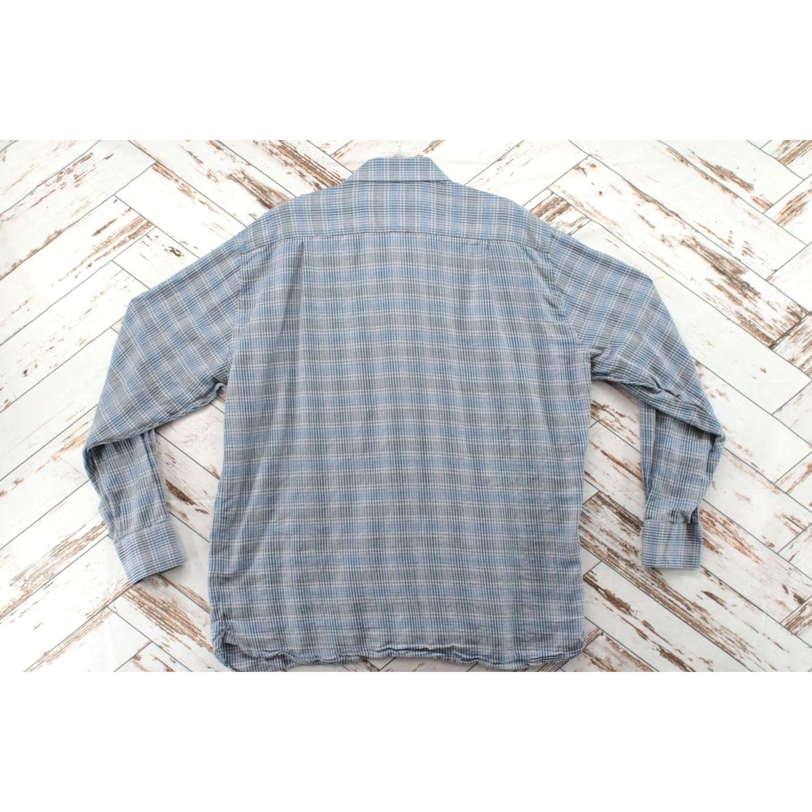 Vintage Calder Carmel Shirt Mens XL Blue Check Long Sleeve Limited Edition Handmade Stylish Size US XL / EU 56 / 4 - 3 Thumbnail