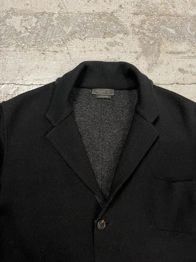 Prada AW2012 Prada Navy Wool Hybrid Buttoned Cardigan Jacket Size 44R - 5 Thumbnail