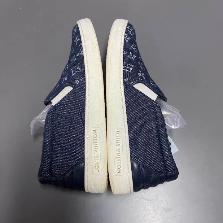 Louis Vuitton Louis Vuitton Blue Denim Slip-On Casual Sneakers -2508 Size US 5 / EU 37 - 8 Thumbnail