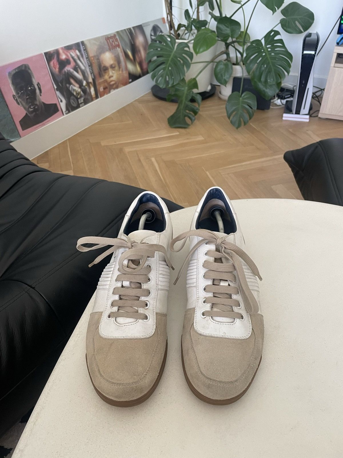 Salvatore Ferragamo Vintage Salvatore Ferragamo Shoes Beige White Leather Rare Size US 10 / EU 43 - 3 Thumbnail