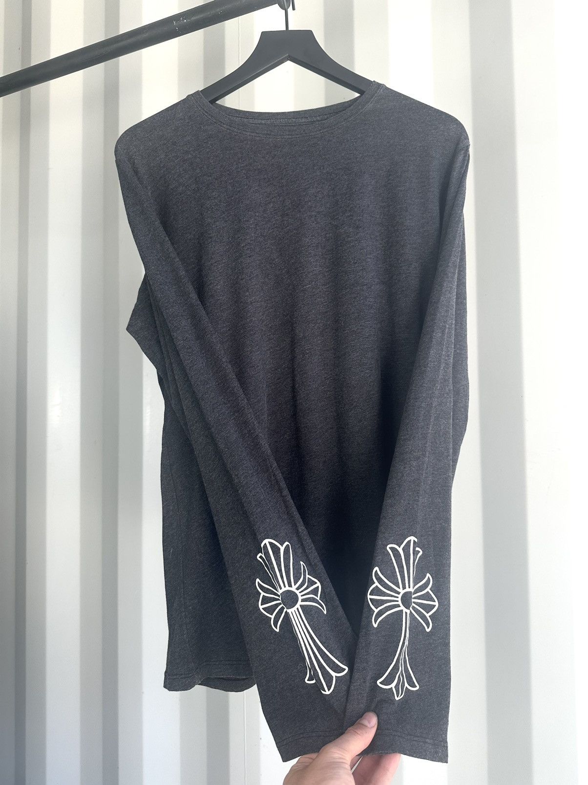Hot Cross Long Sleeve Top - White/Gun Metal