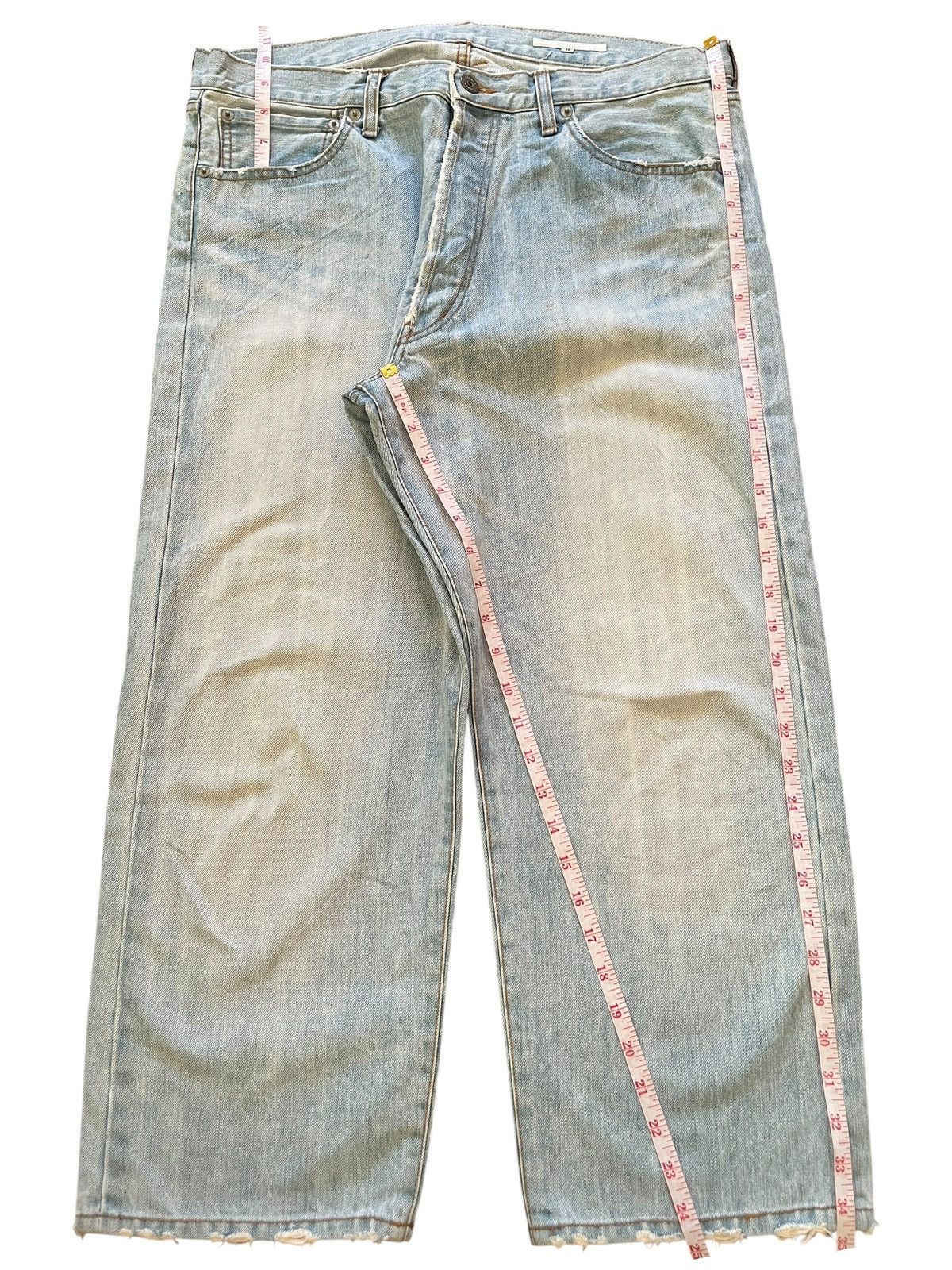 Southpole Vintage Japanese Brand Faded Wash Distress Baggy Jeans Size 35" - 7 Thumbnail