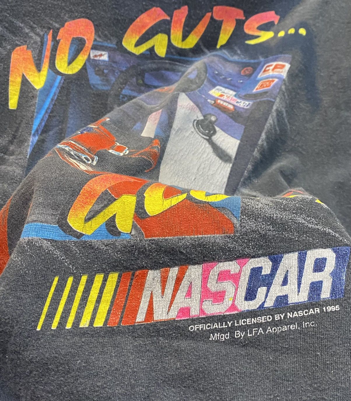 Faded Glory × NASCAR Tshirt Nascar No Guts No Glory by LFA vintage vtg 1995 90s Size US XL / EU 56 / 4 - 4 Thumbnail
