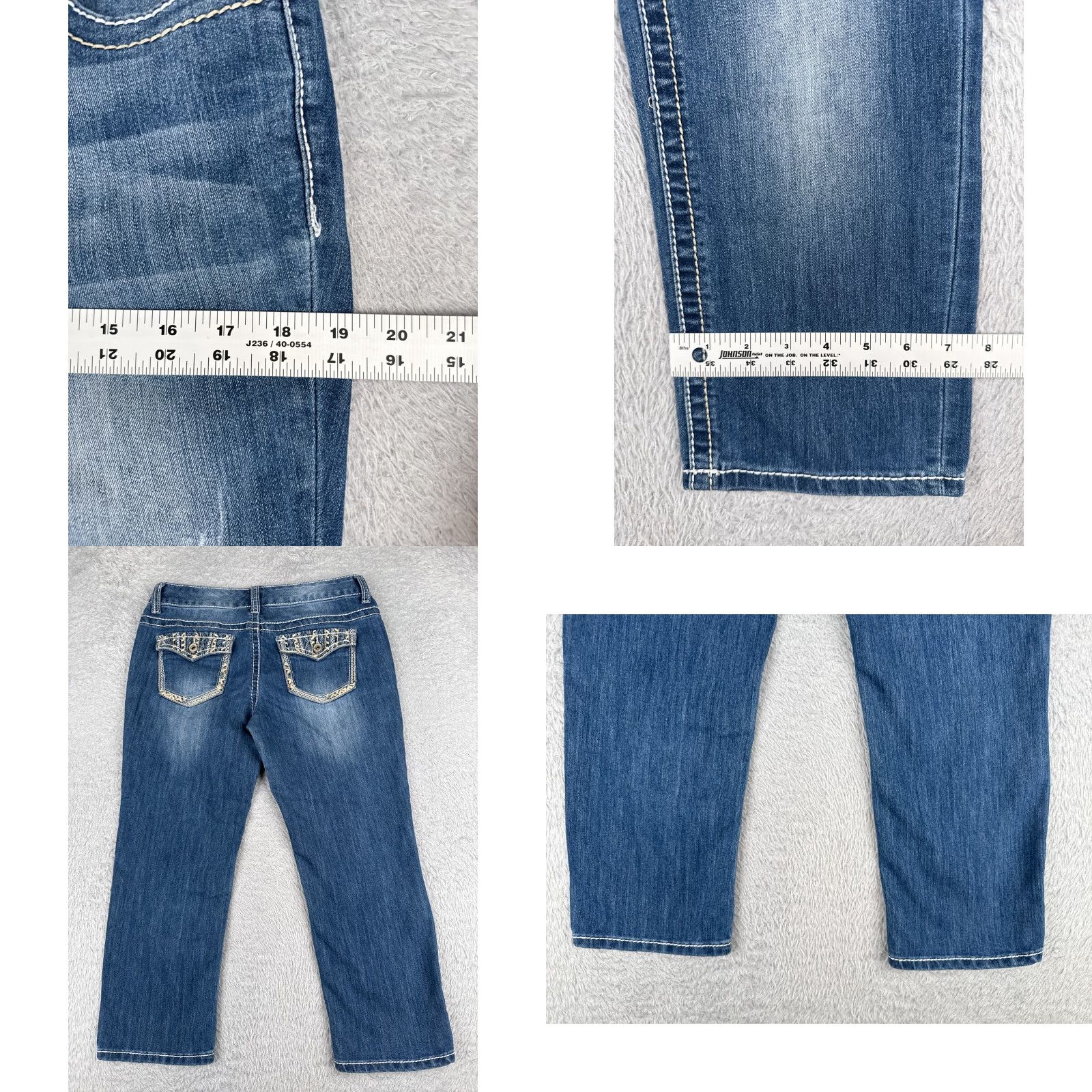 Vintage Maurices YMI Jeans Capri Blue Denim Cotton Blend Low Rise 29 Inseam 23 Womens Regular 6 29x23 Vintage No Size 27" / US 4 / IT 40 - 9 Thumbnail