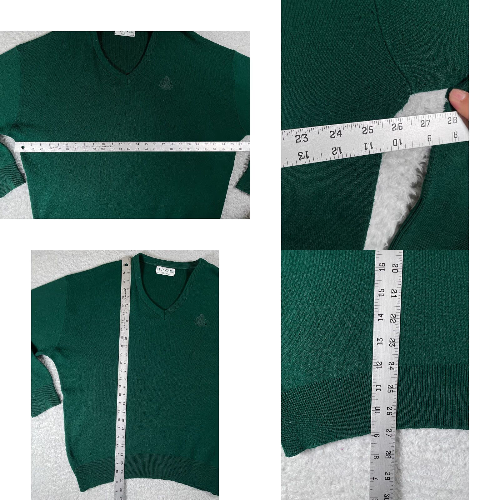 Izod IZOD Sweater Mens Large Green V-Neck Long Sleeve 100% Acrylic Knit Pullover Vintage USA 80s 90s Classic Mens Size US L / EU 52-54 / 3 - 8 Thumbnail