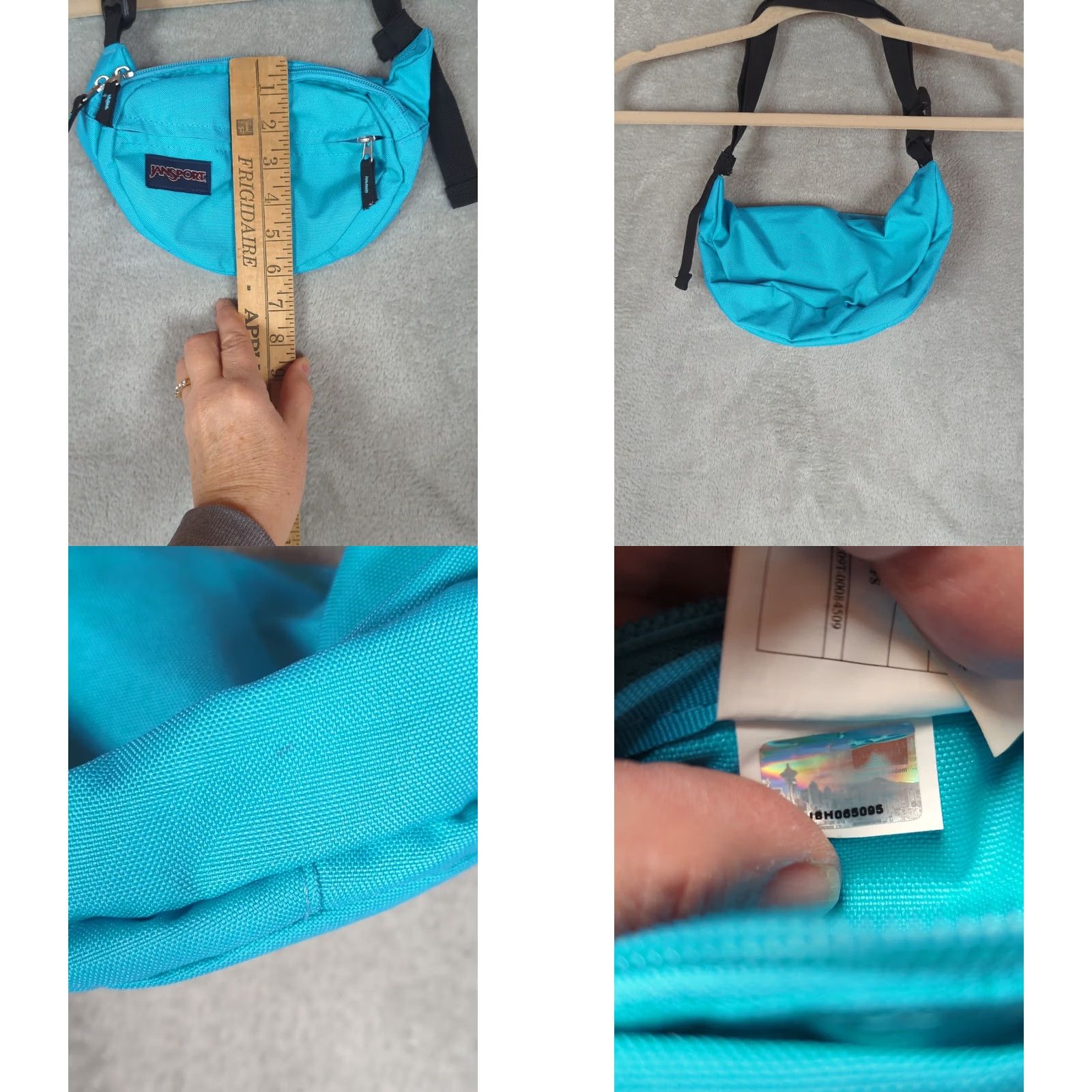 Jansport JanSport Aqua Blue Waist Fanny Pack Bag Crossbody Zip Pocket Adjustable Strap OS Unisex Adults Small Matte Nylon Lining 90s Outdoor Sports Size ONE SIZE - 8 Thumbnail