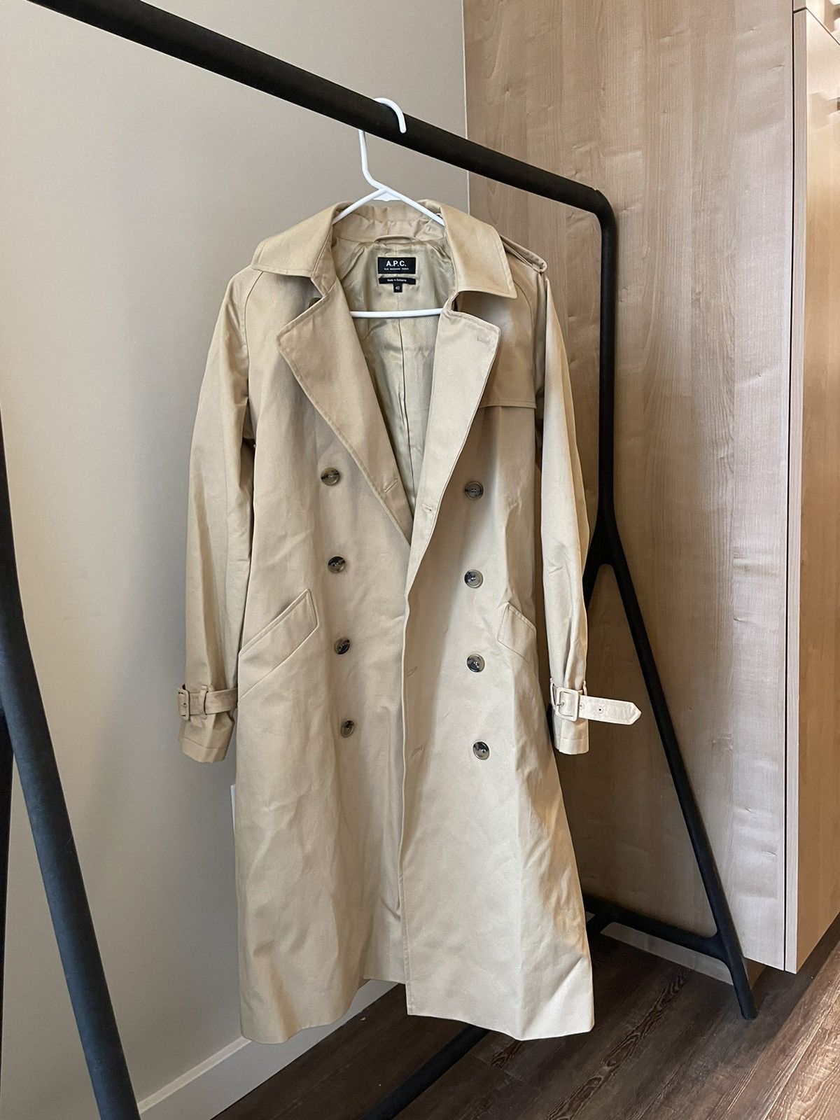 image of A P C Greta Trench in Beige, Women's (Size Medium)