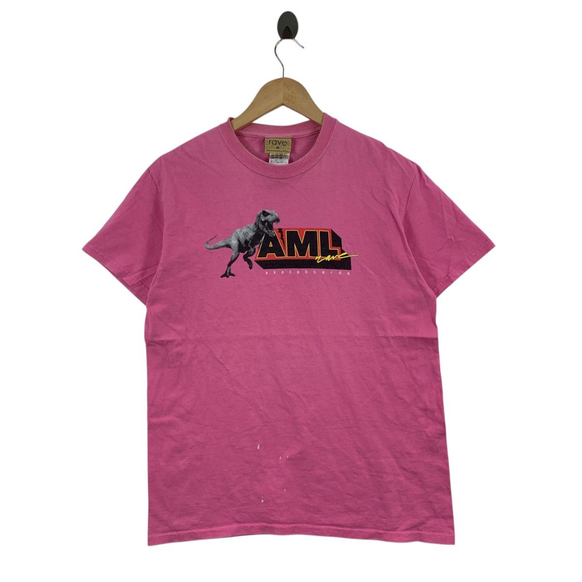 Vintage AML RAVE SKATEBOARD France Made T-Rex Short Sleeve Tshirt Size US M / EU 48-50 / 2 - 1 Thumbnail