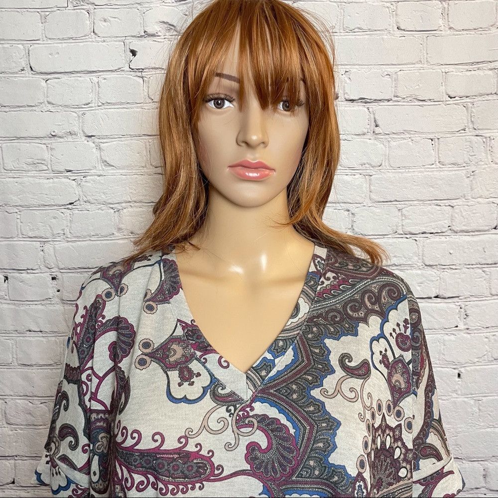 Chicos New Chico's Oversized Paisley V-neck Top Tunic Size XS/S Size S / US 4 / IT 40 - 2 Thumbnail