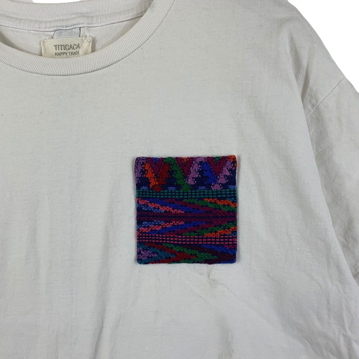 Vintage TITICACA HAPPY TRADE Aztec Navajo Pocket Tee Shirt