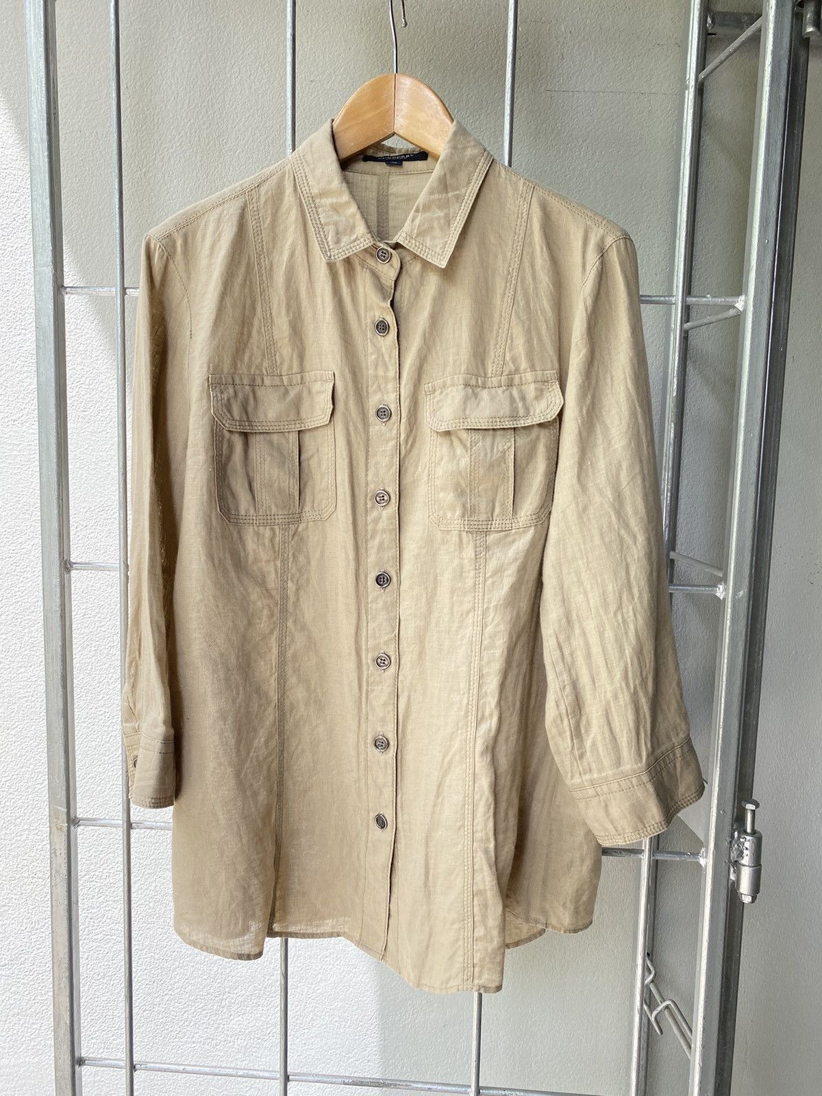 Burberry BURBERRYS Khaki Utility Shirt Size XS / US 0-2 / IT 36-38 - 1 Thumbnail