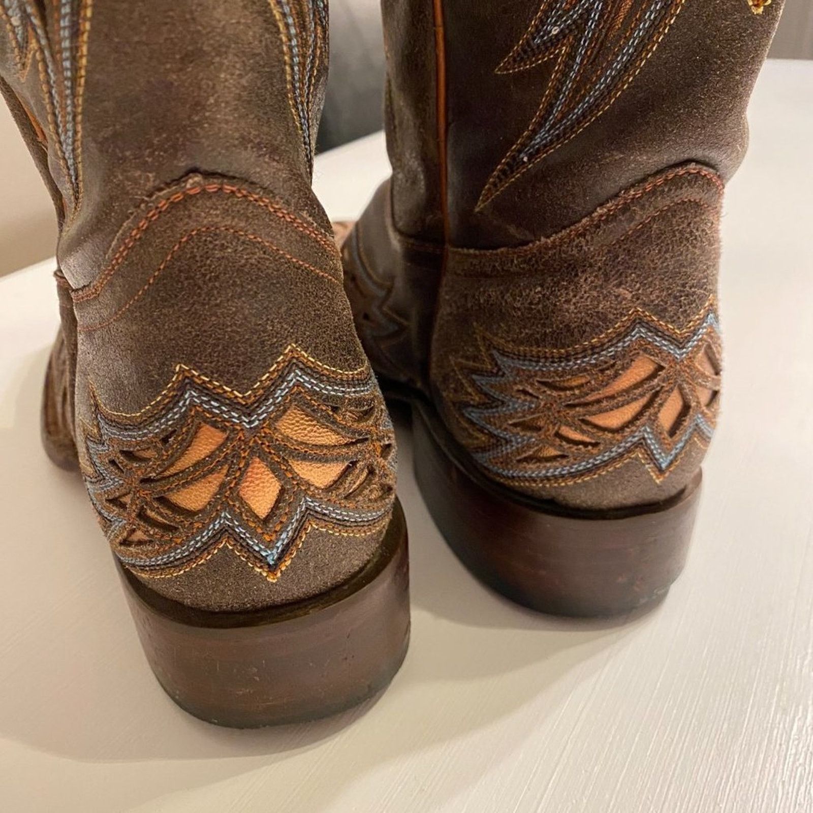 Lucchese Lucchese Brown Leather Embroidered Boots Women's Sz 7 B Size US 7 / IT 37 - 7 Thumbnail