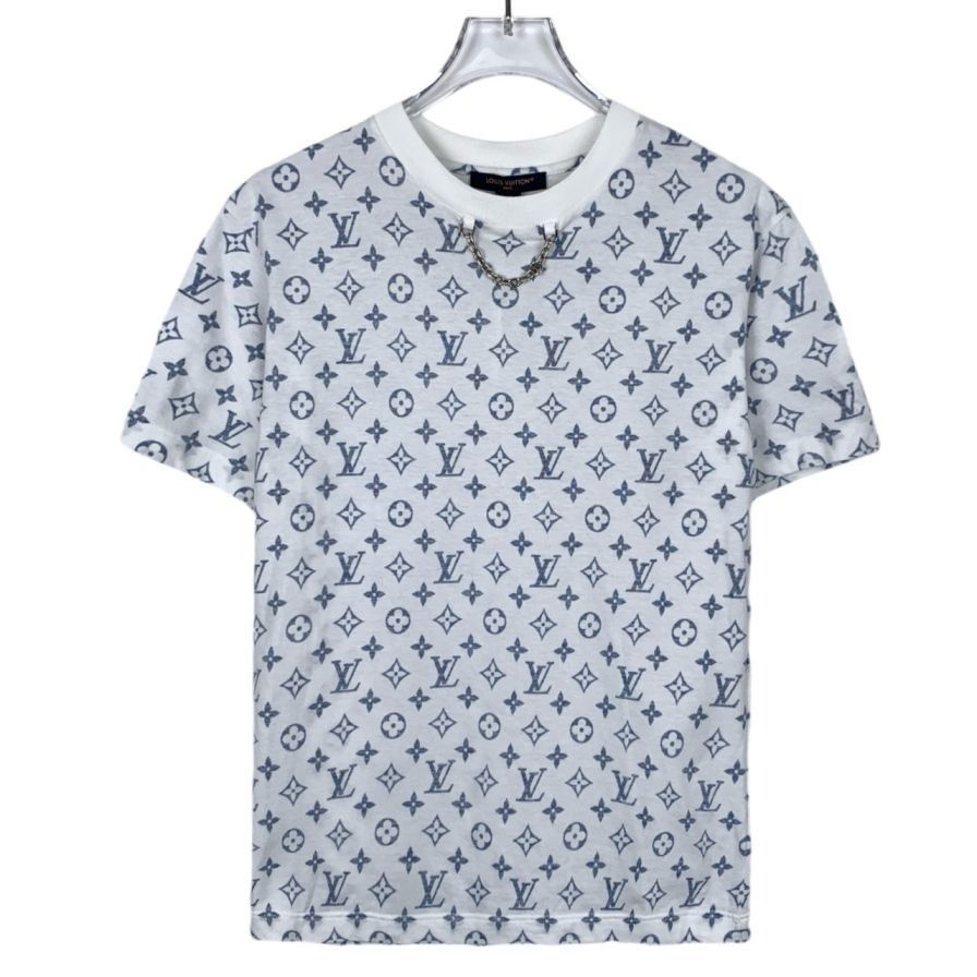Louis Vuitton Louis Vuitton 22' Logo Monogram Chain Accent White Cotton Sh Size US XS / EU 42 / 0 - 1 Thumbnail