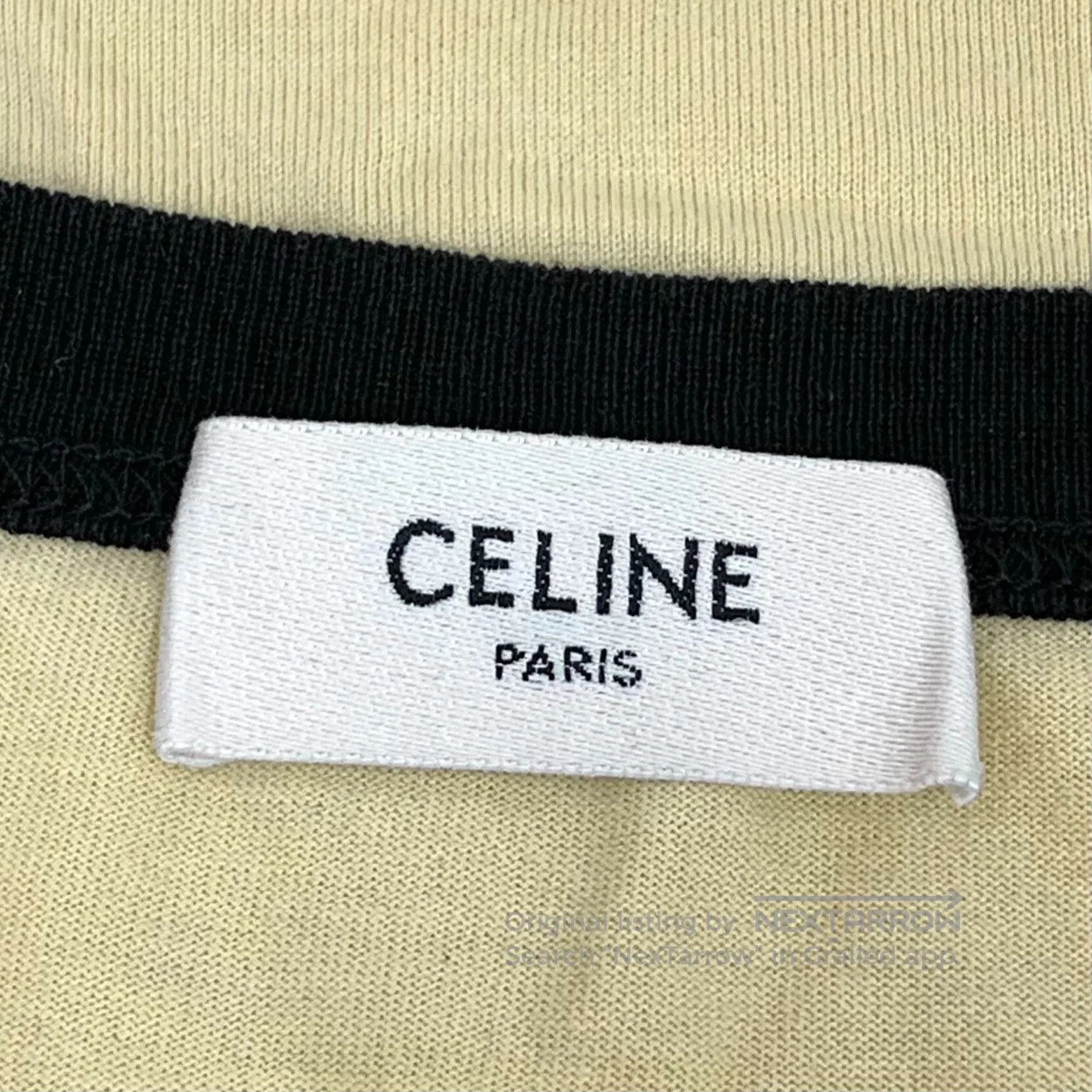 Celine Celine Yellow Logo Letter Triumph Arch Print Cotton Short Size S / US 4 / IT 40 - 5 Thumbnail