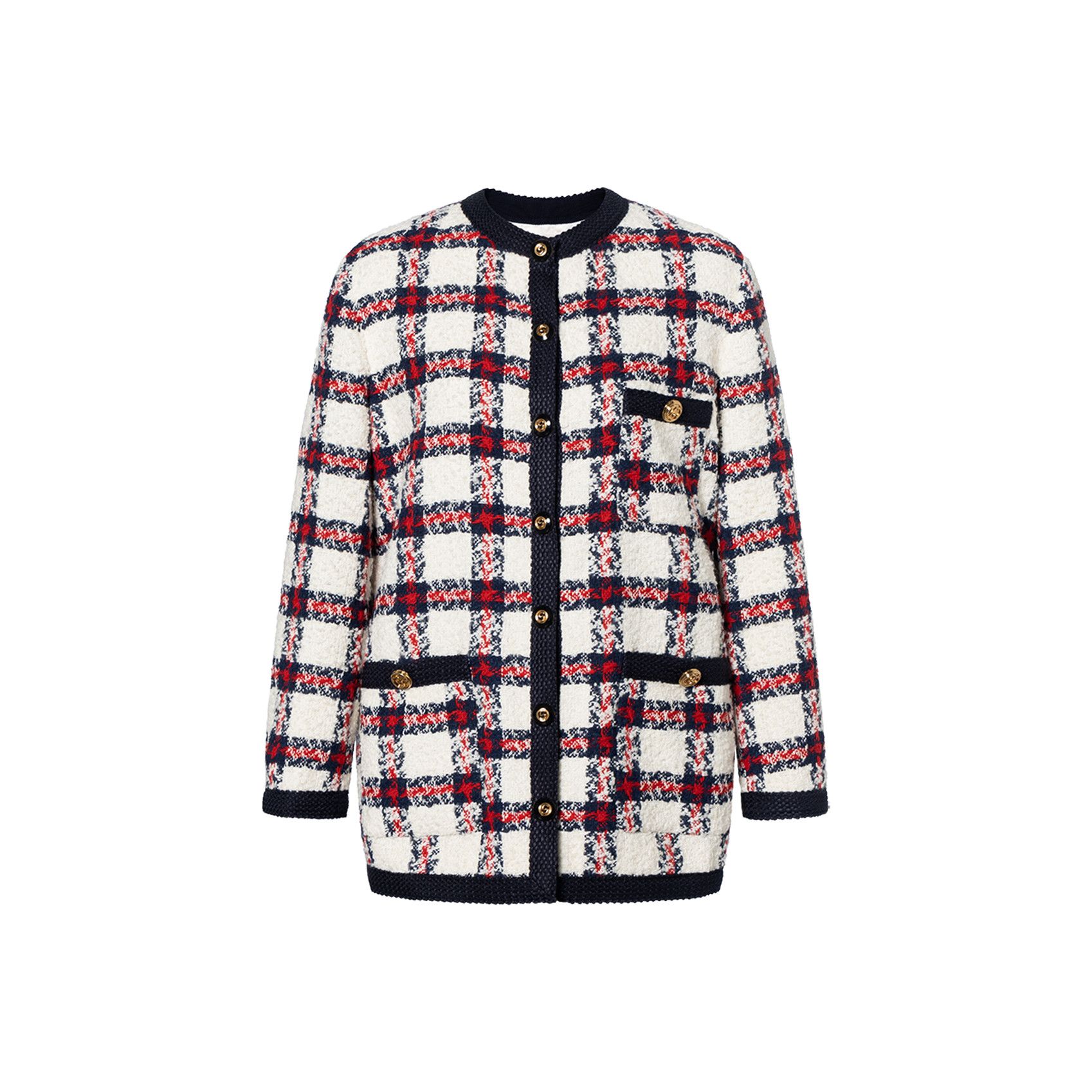 Gucci Gucci Check Tweed Knit Jacket Size 40 Size S / US 4 / IT 40 - 1 Thumbnail