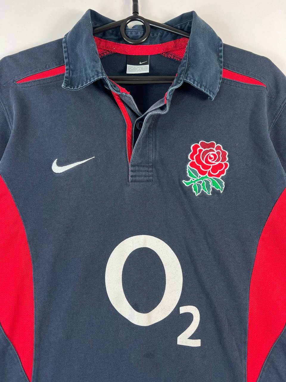 Nike ENGLAND 2003 AWAY RUGBY POLO SHIRT Men O2 Vintage Size M Size US M / EU 48-50 / 2 - 2 Thumbnail