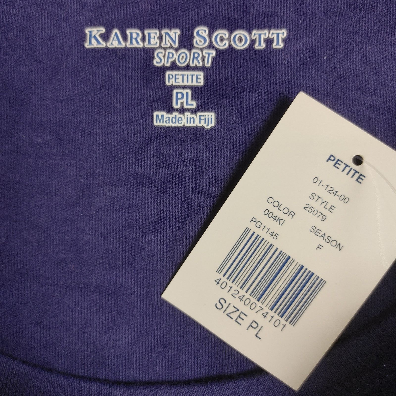 Other Karen Scott Sport Petite Womens L Purple Pink Geometric Tee Size L / US 10 / IT 46 - 3 Thumbnail
