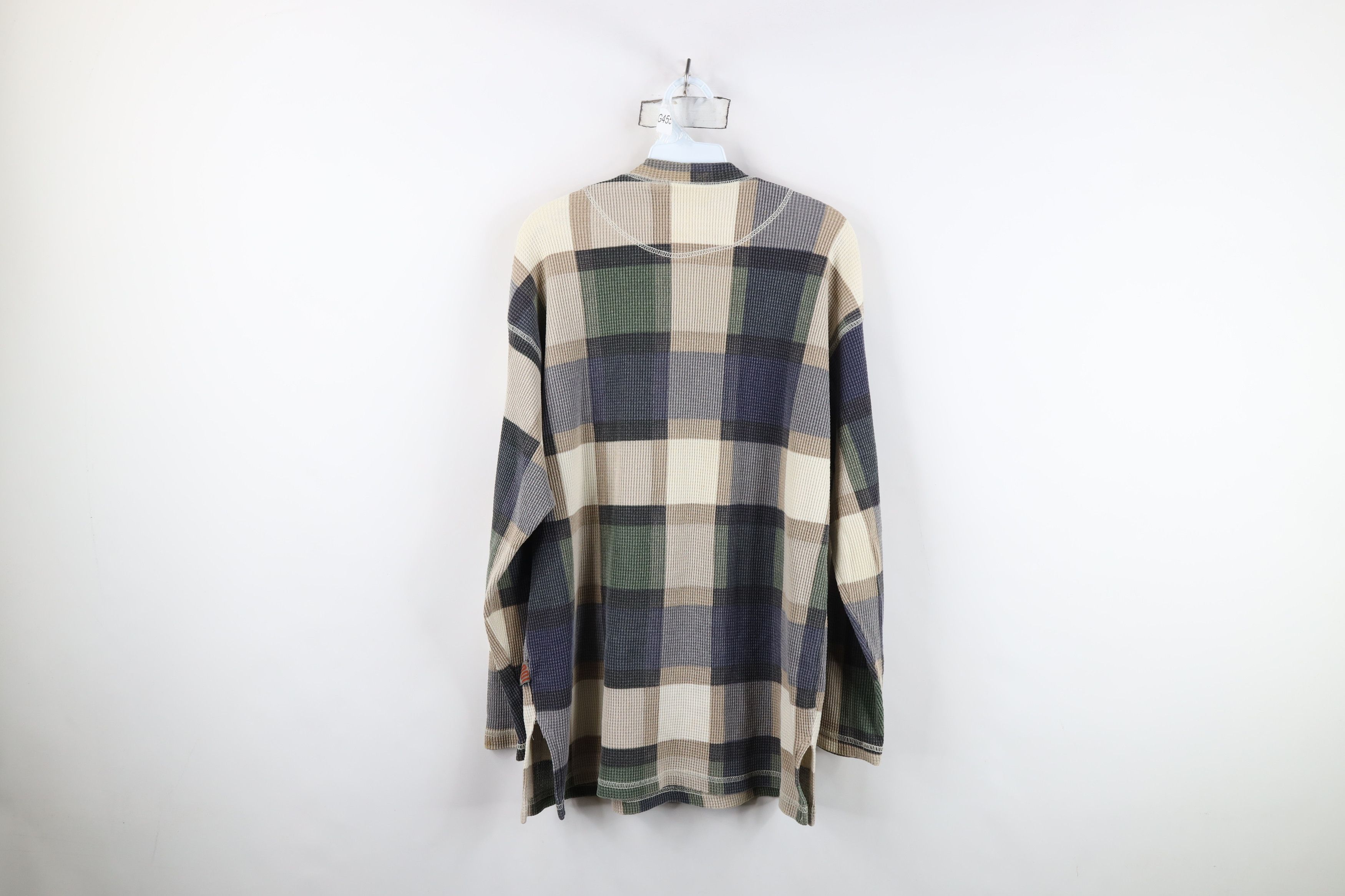 Vintage Vintage 90s IOU Waffle Knit Long Sleeve Henley T-Shirt USA Size US M / EU 48-50 / 2 - 13 Thumbnail