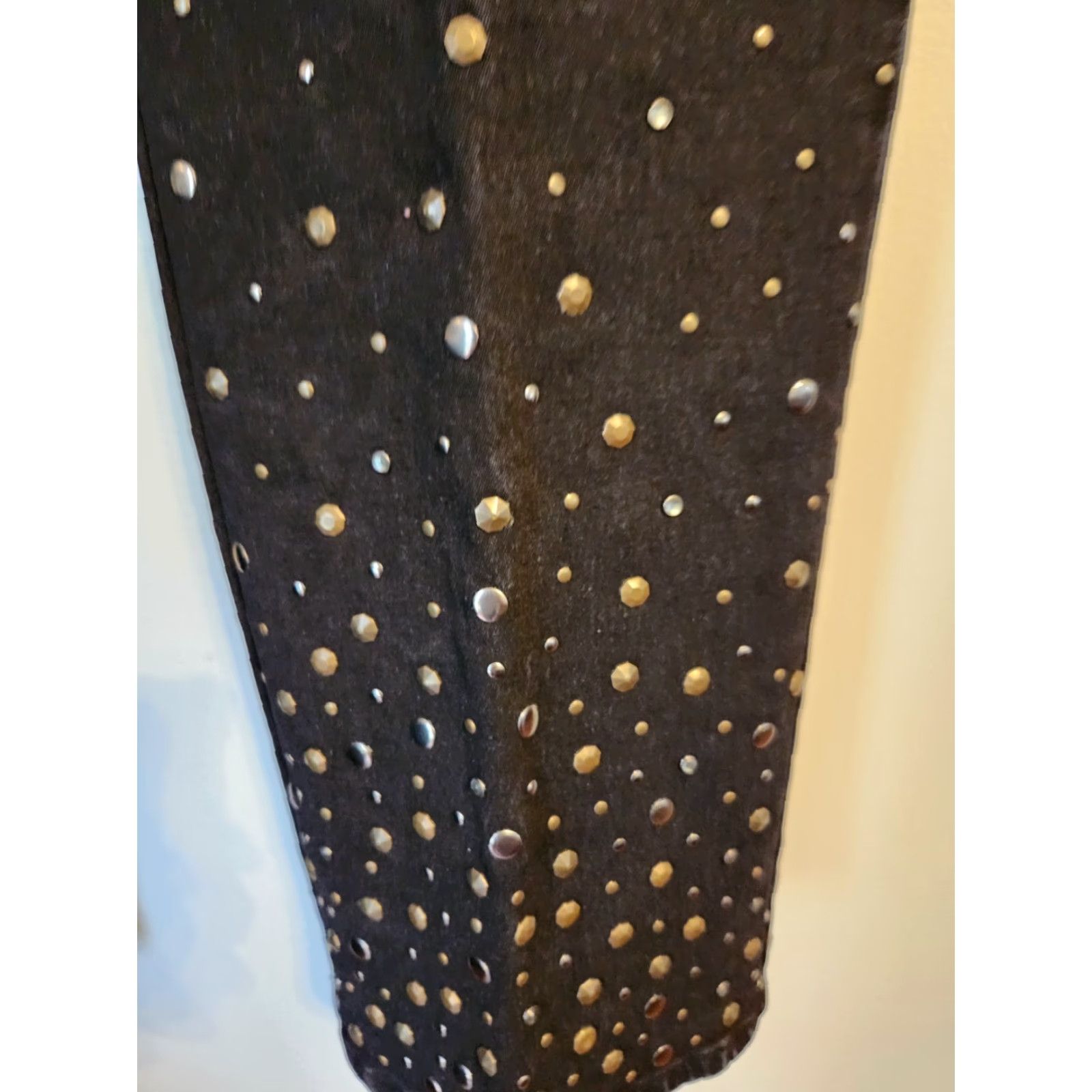 Denime VINTAGE DG2 Diane Gilman Black Studded Bootcut Denim Jeans 22W Petite Womens Bootscut Jeans Black Studded 22W Petite DG2 Size 40" / US 18 - 5 Thumbnail