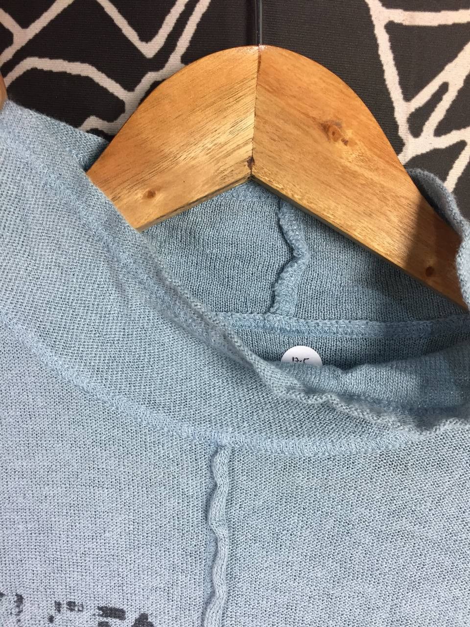 Japanese Brand Intellection Light Blue Short Sleeve Mock Neck Knit Tee Size S / US 4 / IT 40 - 3 Thumbnail
