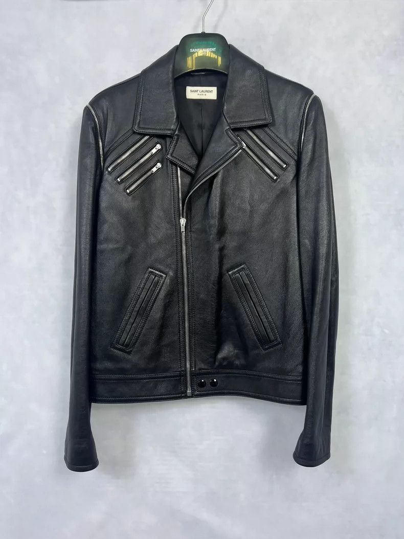 Saint Laurent Paris Saint Laurent 15fw five-zip motorcycle leather jacket 2504- Size US M / EU 48-50 / 2 - 1 Thumbnail