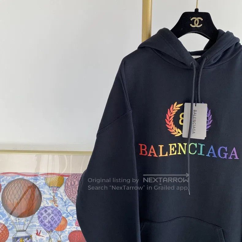 Balenciaga Balenciaga Black Letter Logo Hoodie Size US XS / EU 42 / 0 - 3 Thumbnail