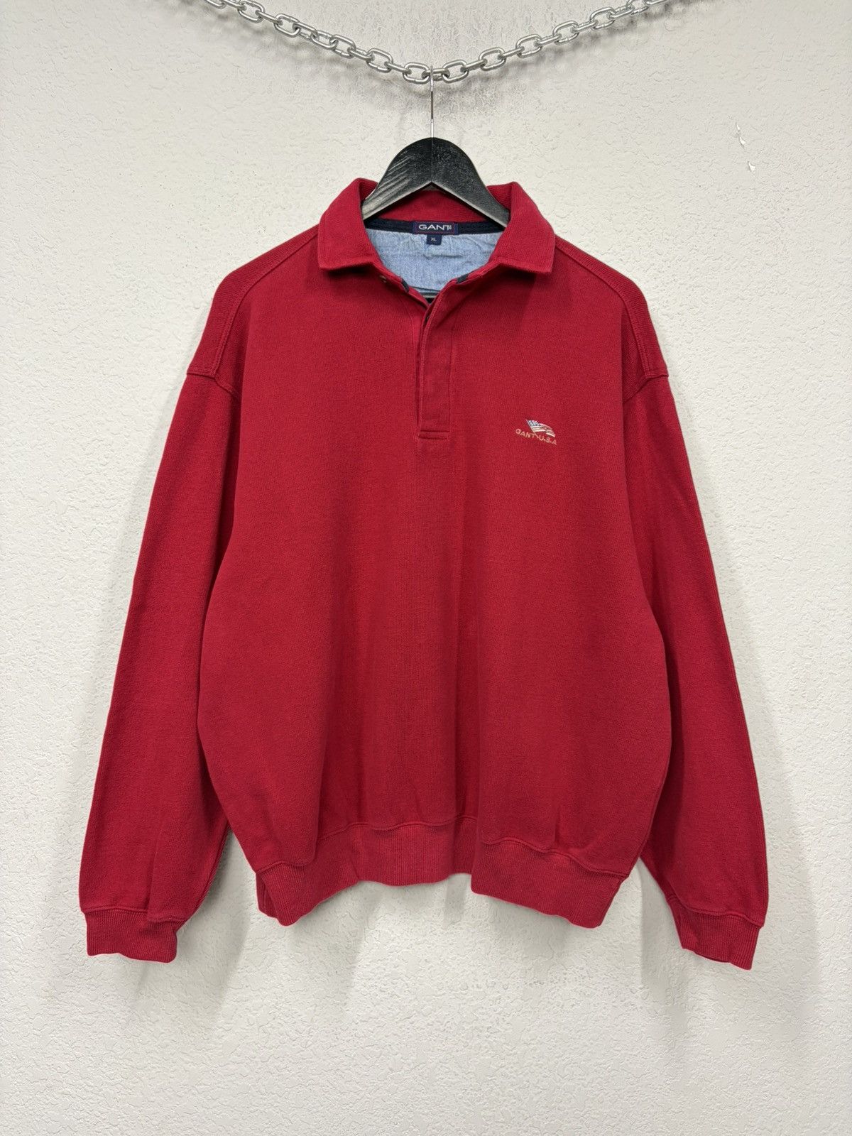 Gant Vintage GANT USA Rugby Sweatshirt 90s Heavy Cotton Pullover Size US XL / EU 56 / 4 - 1 Thumbnail