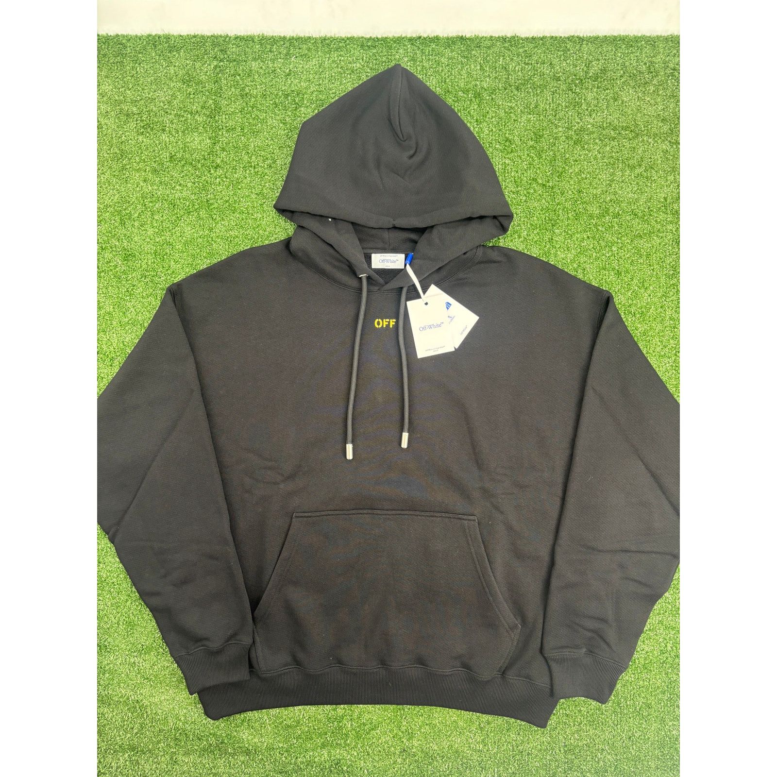 Off-White OFF-WHITE "Sprayed Arrows" Black & Yellow Hoodie Size Large Size US L / EU 52-54 / 3 - 3 Thumbnail