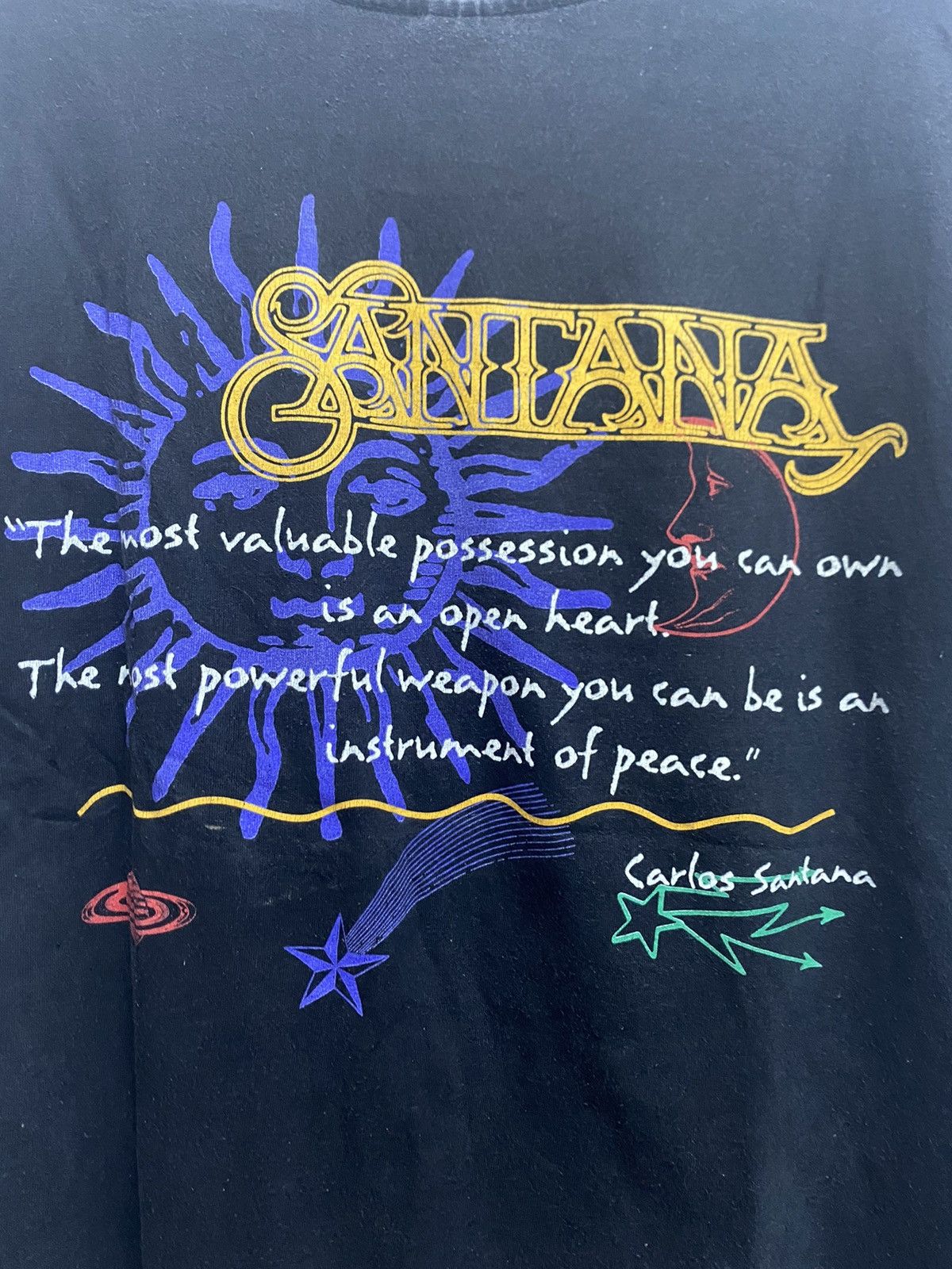 Band Tees × Vintage Vintage 90’s Santana Tour Tee Size US L / EU 52-54 / 3 - 6 Thumbnail