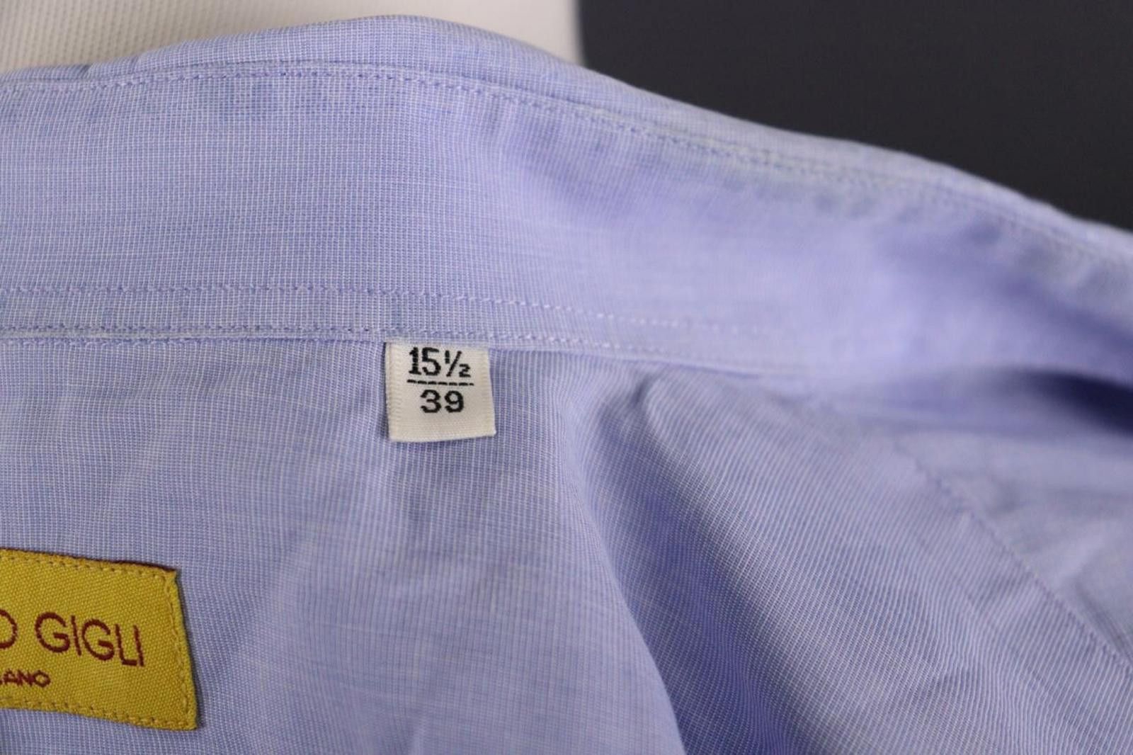 Romeo Gigli Romeo Gigli Milano Blue Long Down Shirt Size 39 / 15 Size US M / EU 48-50 / 2 - 9 Thumbnail