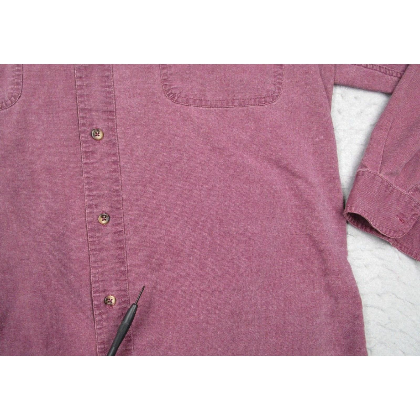 Eddie Bauer VINTAGE Eddie Bauer Shirt Mens Large Red Button Up Long Sleeve Hike Workwear 90s Bohemian Nature Outdoor Retro Mens Size US L / EU 52-54 / 3 - 6 Thumbnail