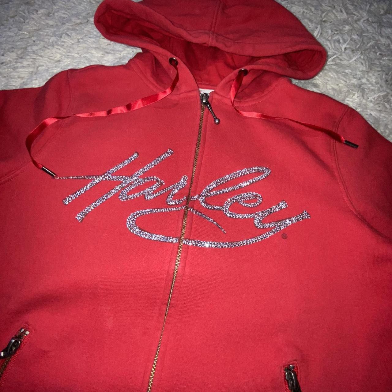 Harley Davidson Rare : HARLEY-DAVIDSON y2k Red Hoodie with Crystal Logo Size S / US 4 / IT 40 - 4 Thumbnail