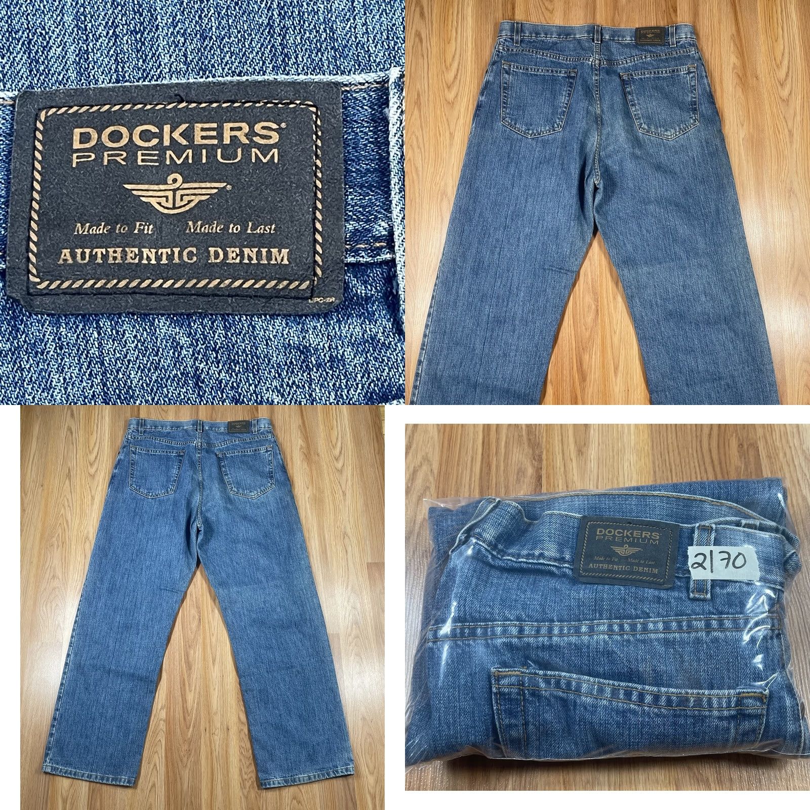 Dockers Dockers Jeans Mens 36)Wx30L Premium Straight Leg Blue Denim Pants 100% Cotton Jeans Mens Regular 36 Blue Denim Straight Pockets Womens? Size US 36 / EU 52 - 9 Thumbnail