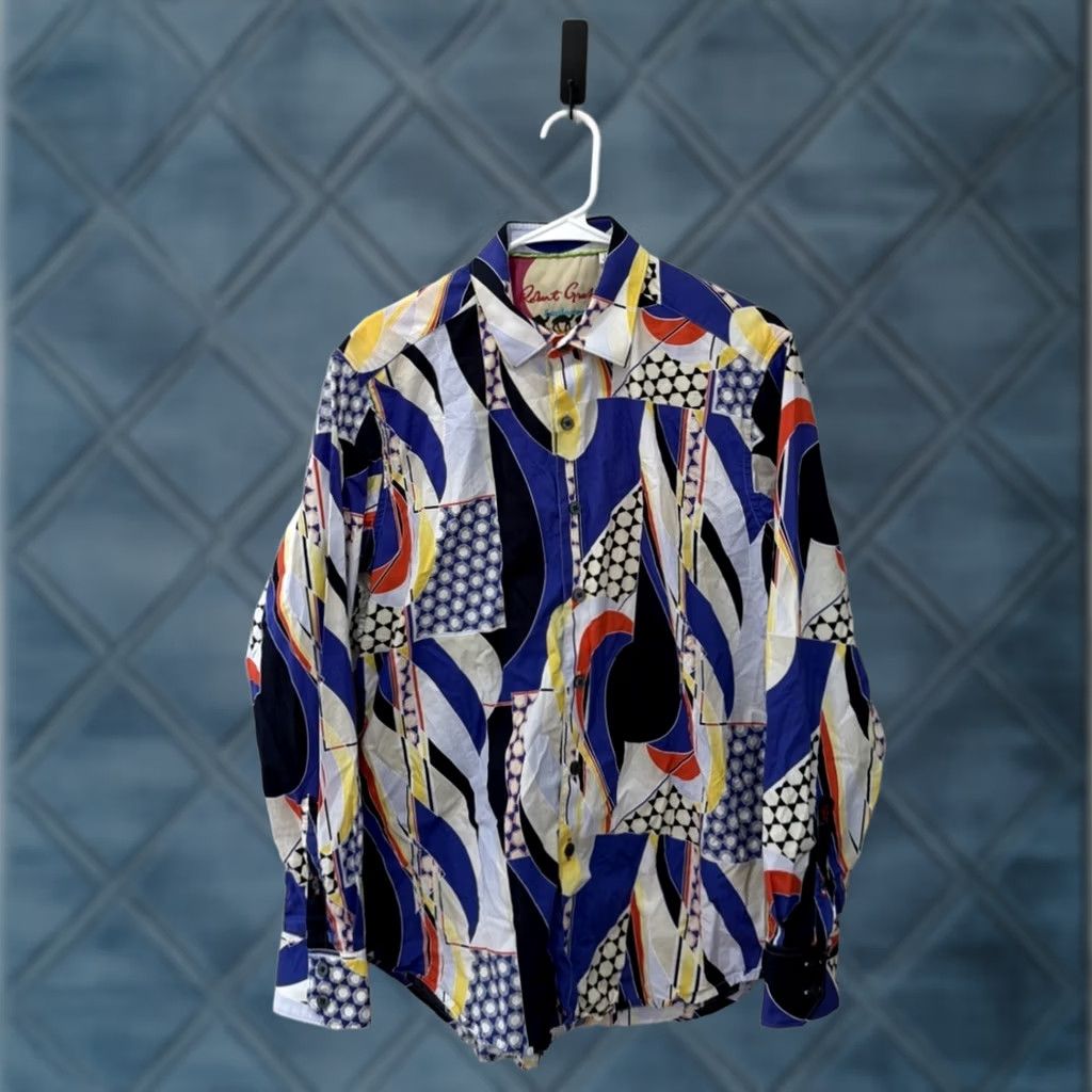 Robert Graham Robert Graham Brown Purple Geometric Button Up Shirt Men Medium Classic Designer Bohemian Hippie Size US M / EU 48-50 / 2 - 1 Thumbnail
