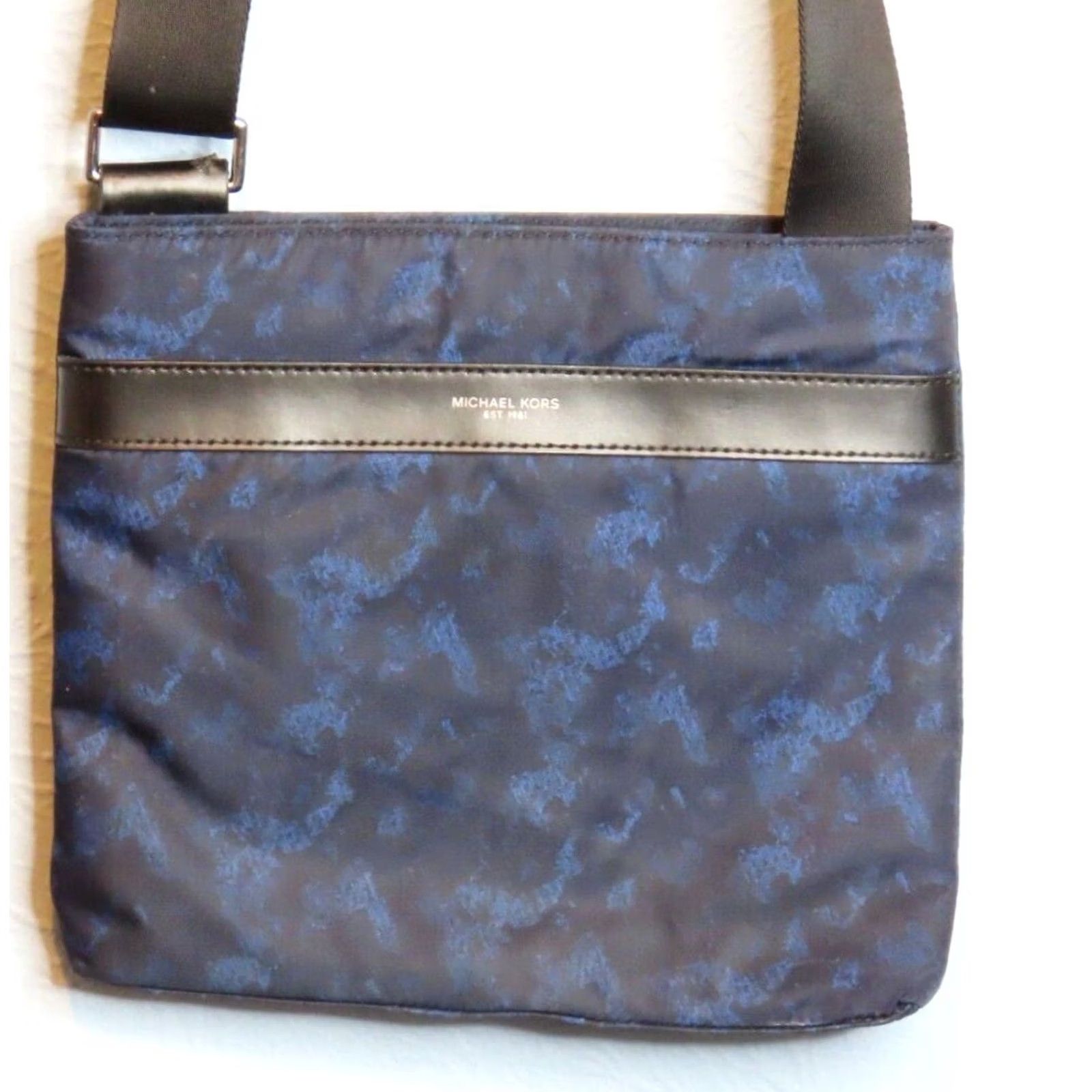 Michael Kors Michael Kors Crossbody Bag Women Medium Blue Black Canvas Detachable Strap Adjustable Tear Spots Wear 9x11x8 MK Size ONE SIZE - 2 Thumbnail