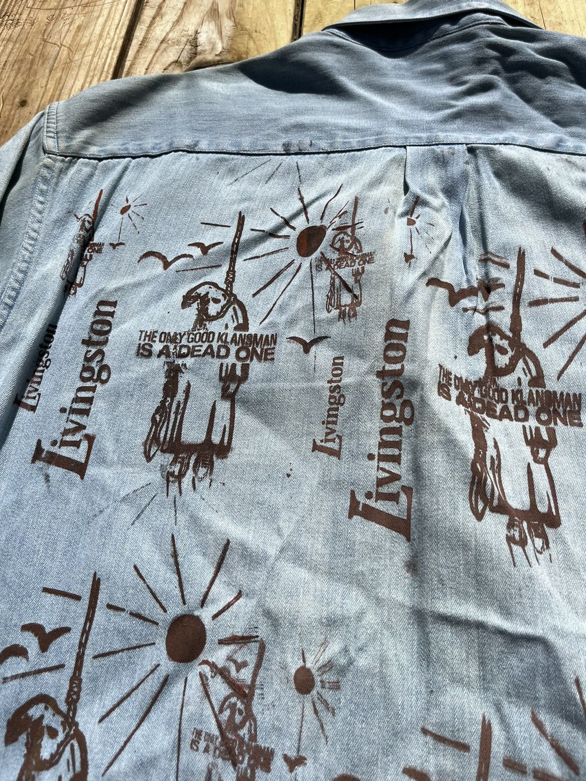 Japanese Brand Up/Cycled Denim Dead Klansman/Pornstar Button Up Shirt Size US L / EU 52-54 / 3 - 15 Thumbnail