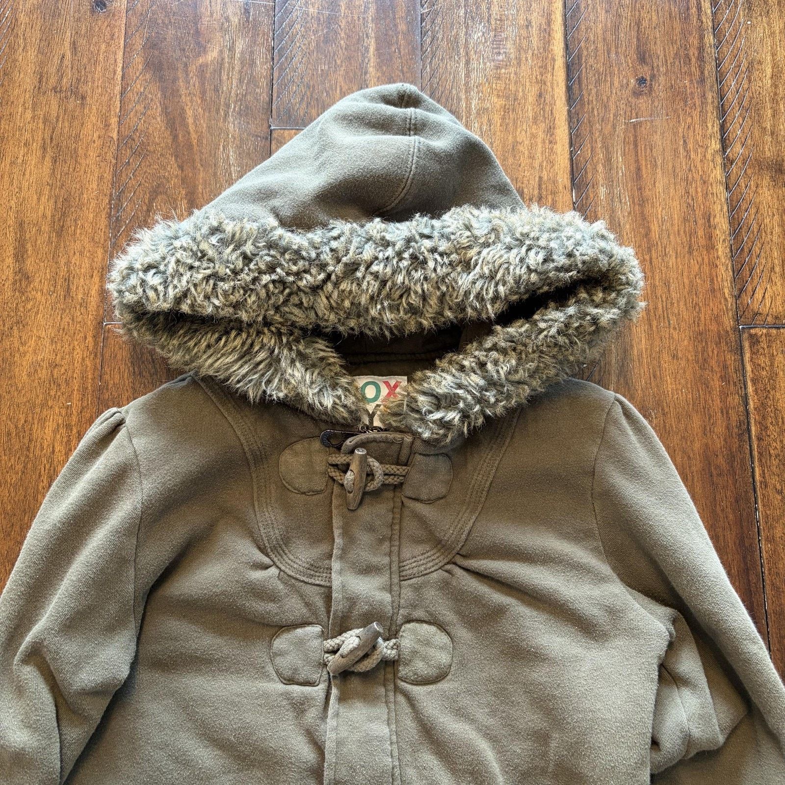 Vintage Roxy Jacket Womens Small Brown Faux Fur Hooded Toggle Size S / US 4 / IT 40 - 3 Thumbnail