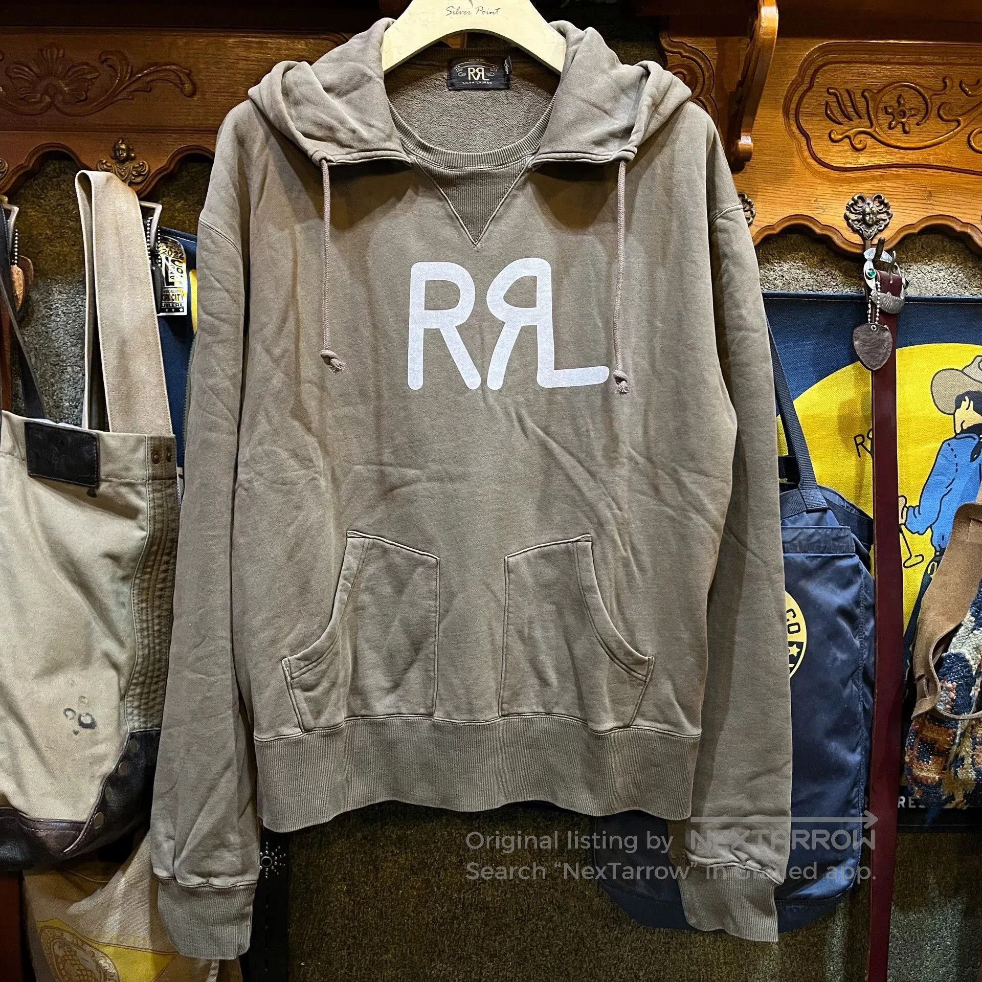classic rrl logo hoodie by ralph lauren.