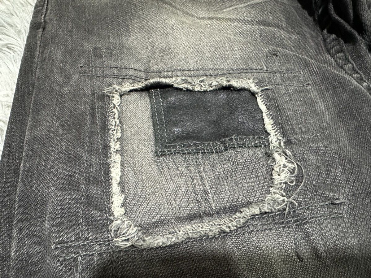 Number (N)ine 🔥Sick Y2K RPT Rupert Leather Patchwork Denim Distressed Size US 30 / EU 46 - 4 Thumbnail