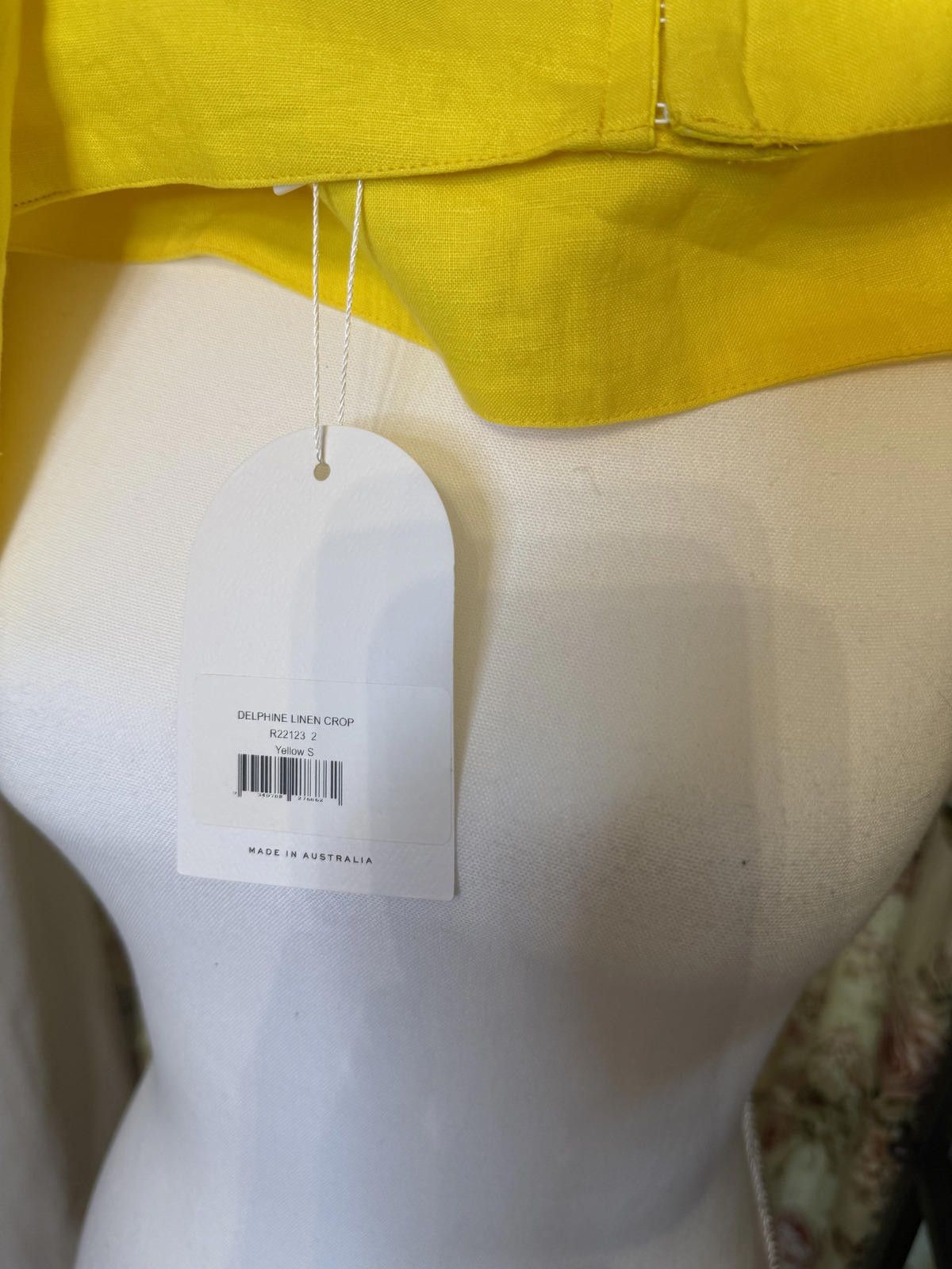 Other Rumer Delphine Linen Crop Yellow Small Gingham Puff Sleeve Size S / US 4 / IT 40 - 4 Thumbnail