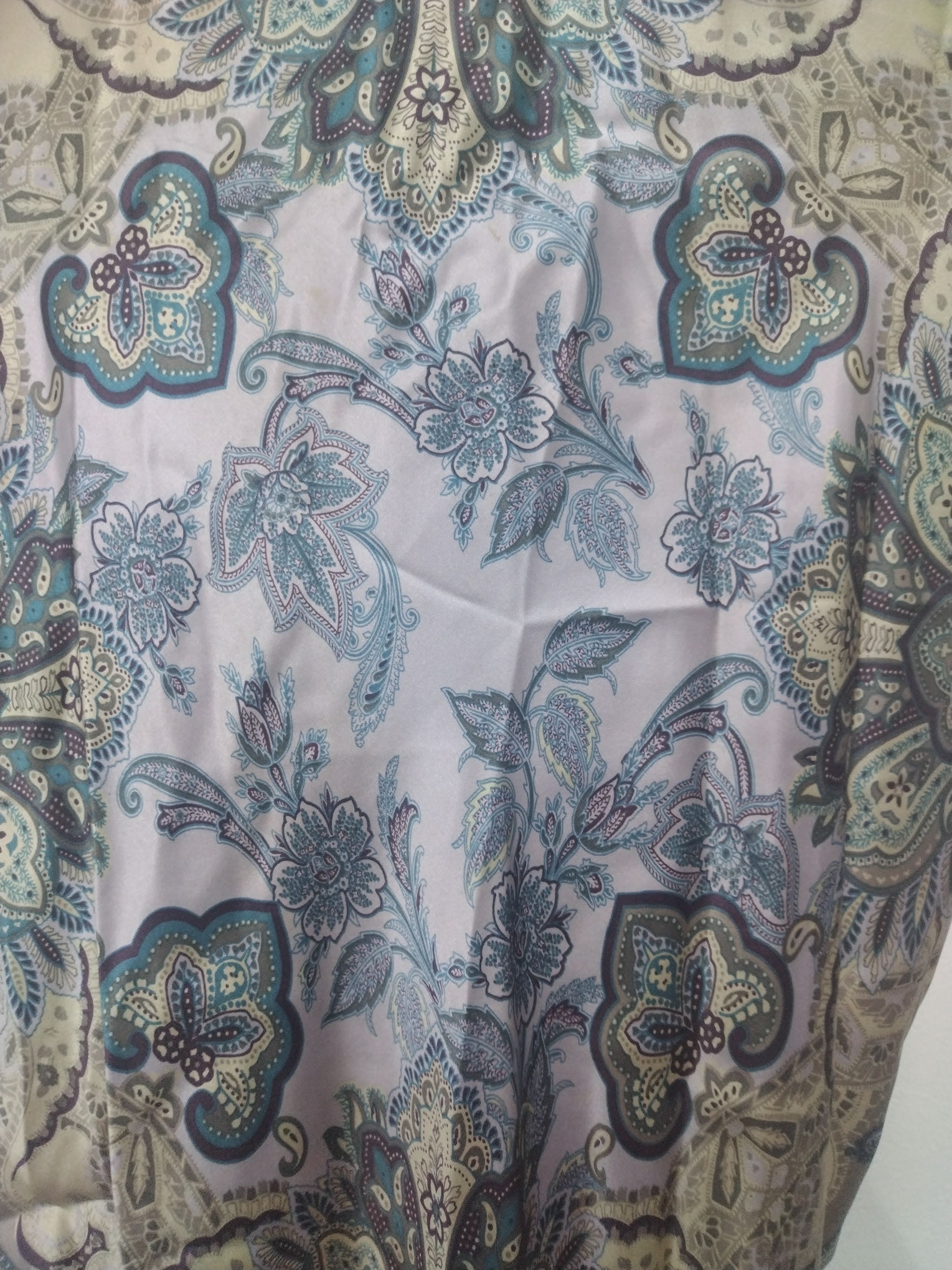 Benetton × Sisley VINTAGE PAESLEY BENETTON X SISLEY 100% SILK SCARF Size ONE SIZE - 14 Thumbnail