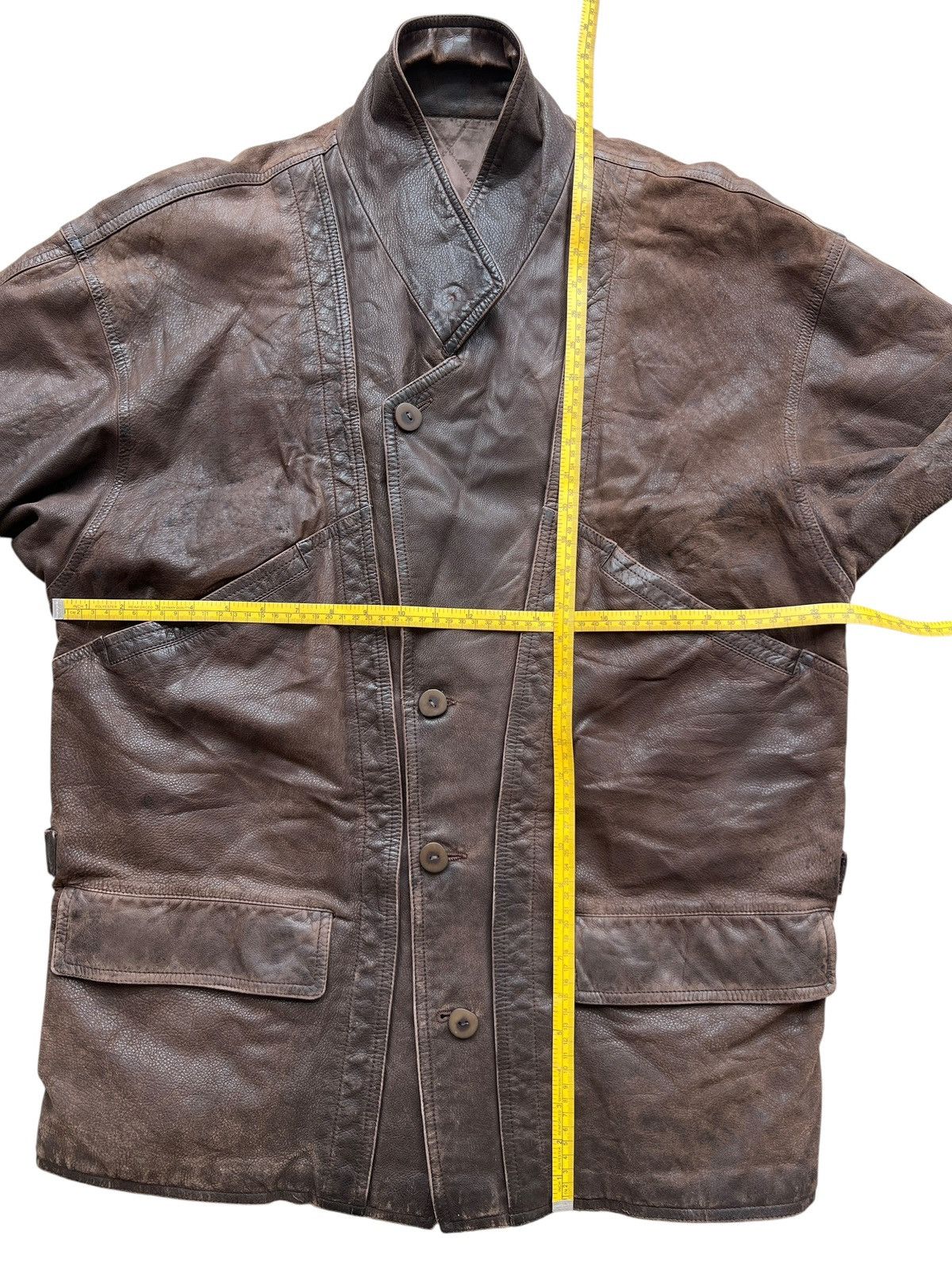Vintage Vintage 70s Brown Long Leather Coat Jacket Size US L / EU 52-54 / 3 - 14 Thumbnail