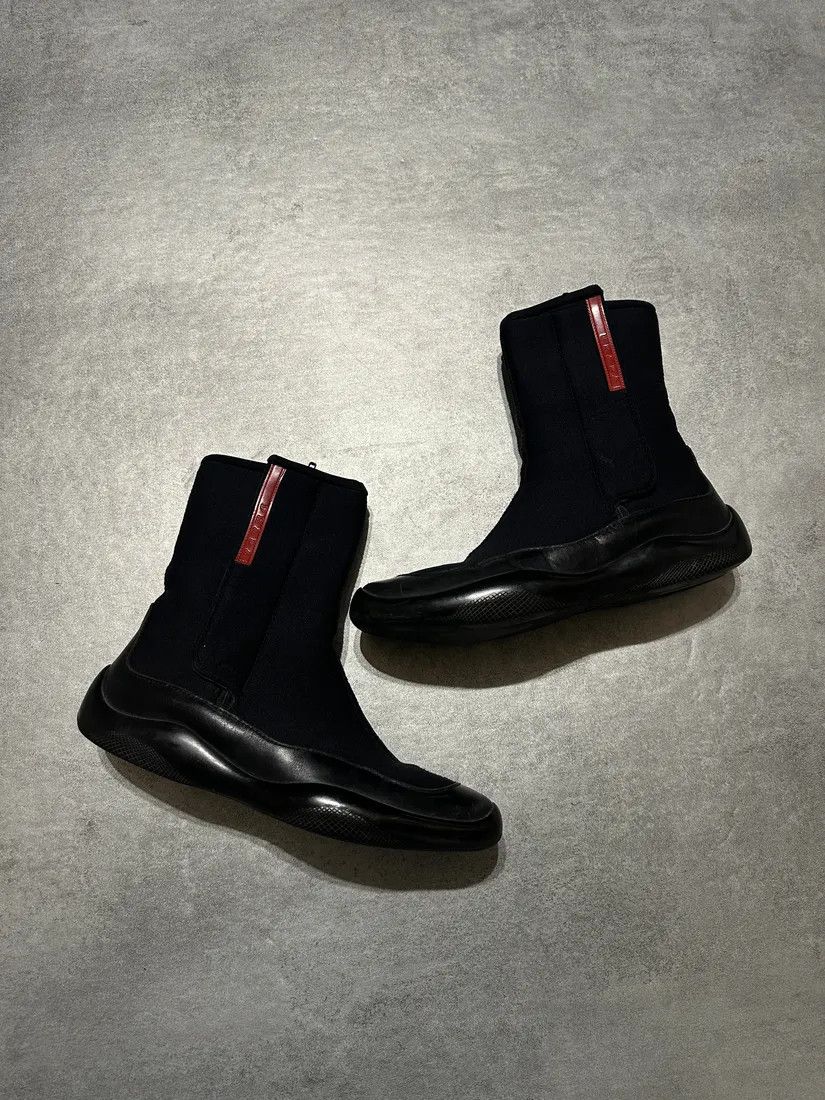 Prada × Vintage 2000s Prada Luna Rossa Sport Black Boots Size US 6 / IT 36 - 2 Thumbnail