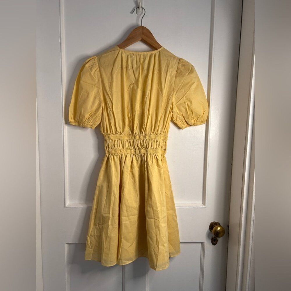 BNWT WAYF Yellow Cotton Mini Dress in Yellow Size XS