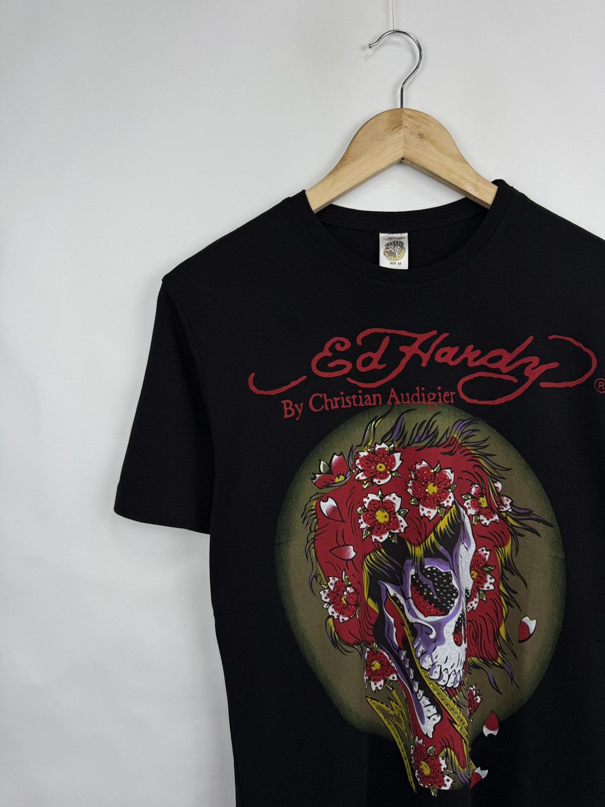 Ed Hardy 🇺🇸💀 Vintage Ed Hardy Flower Skull Christian Audigier T-Shirt Size US M / EU 48-50 / 2 - 4 Thumbnail