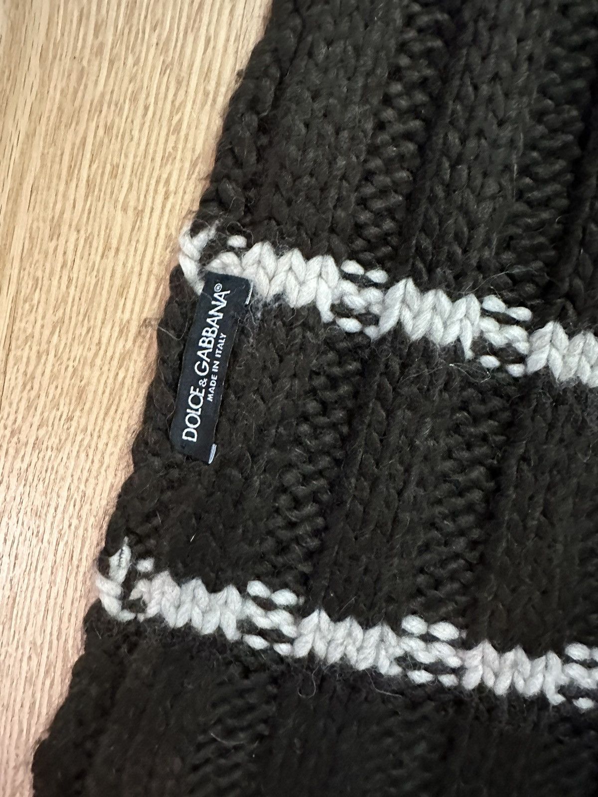 Dolce & Gabbana Dolce & Gabbana Brown Knit Scarf Size ONE SIZE - 2 Thumbnail